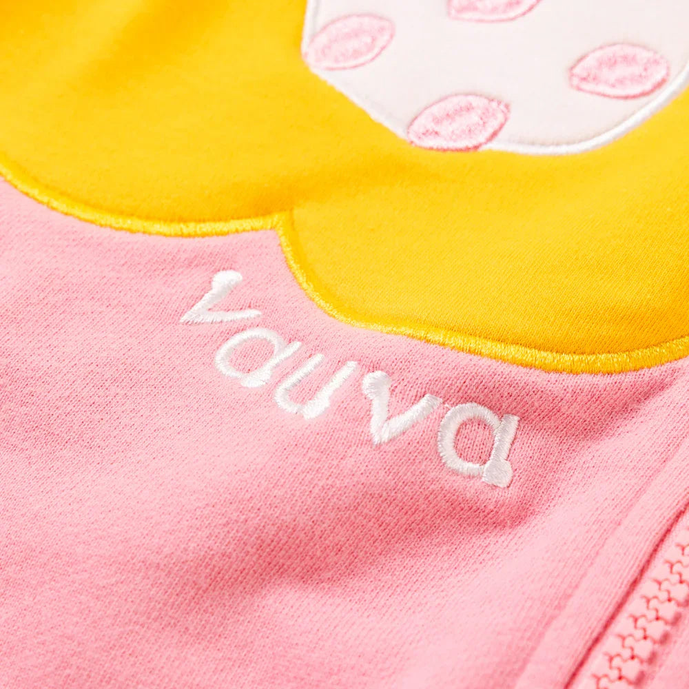 VAUVA Vauva Girls Yellow Flower in Pink Vest Jacket Jacket