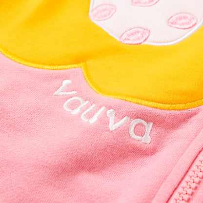 VAUVA Vauva Girls Yellow Flower in Pink Vest Jacket Jacket