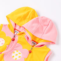 Vauva Girls Yellow Flower in Pink Vest Jacket