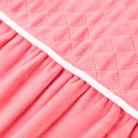 VAUVA Vauva Girls Patchwork Grid Velvet Pink One Piece Dress Dresses