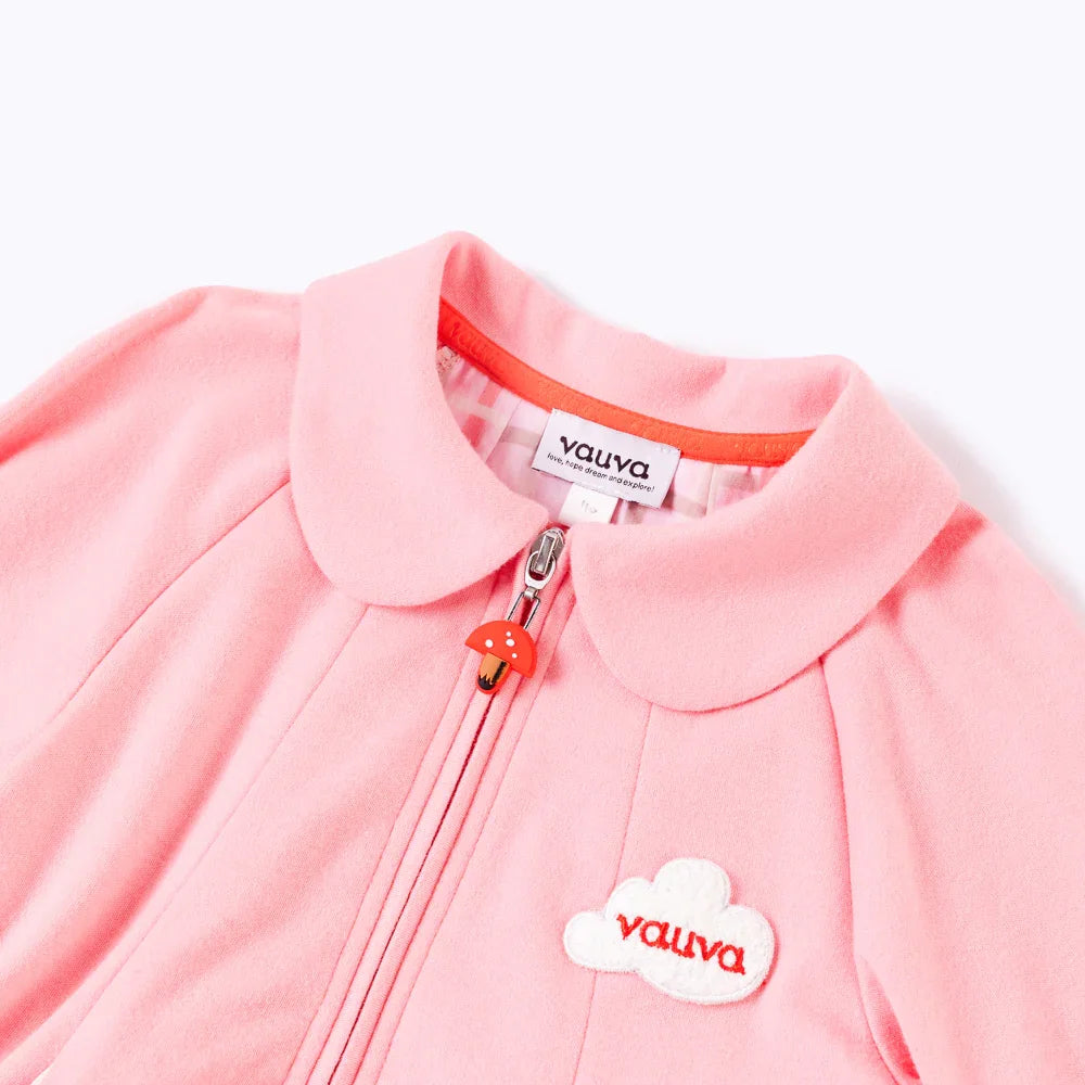 VAUVA Vauva Girls Patchwork Ruffled Jacket with Round Collar Jacket