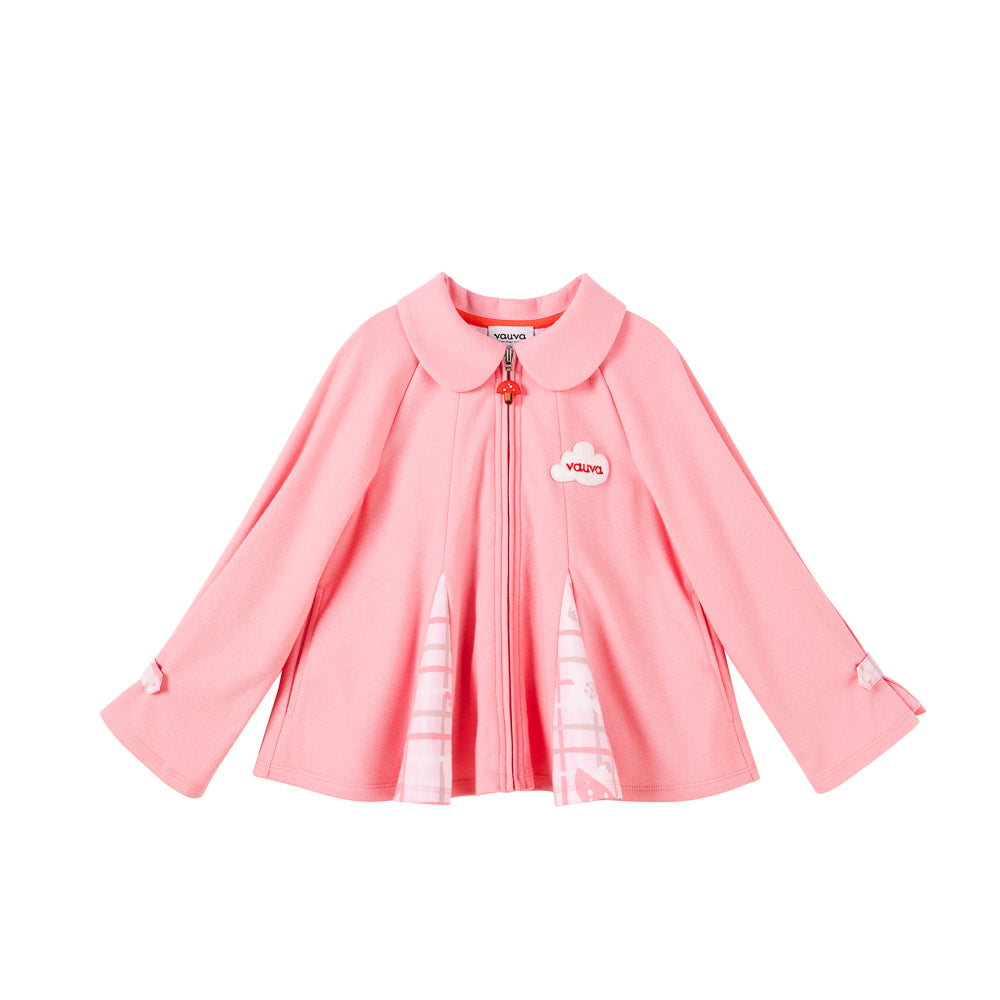 VAUVA Vauva Girls Patchwork Ruffled Jacket with Round Collar Jacket