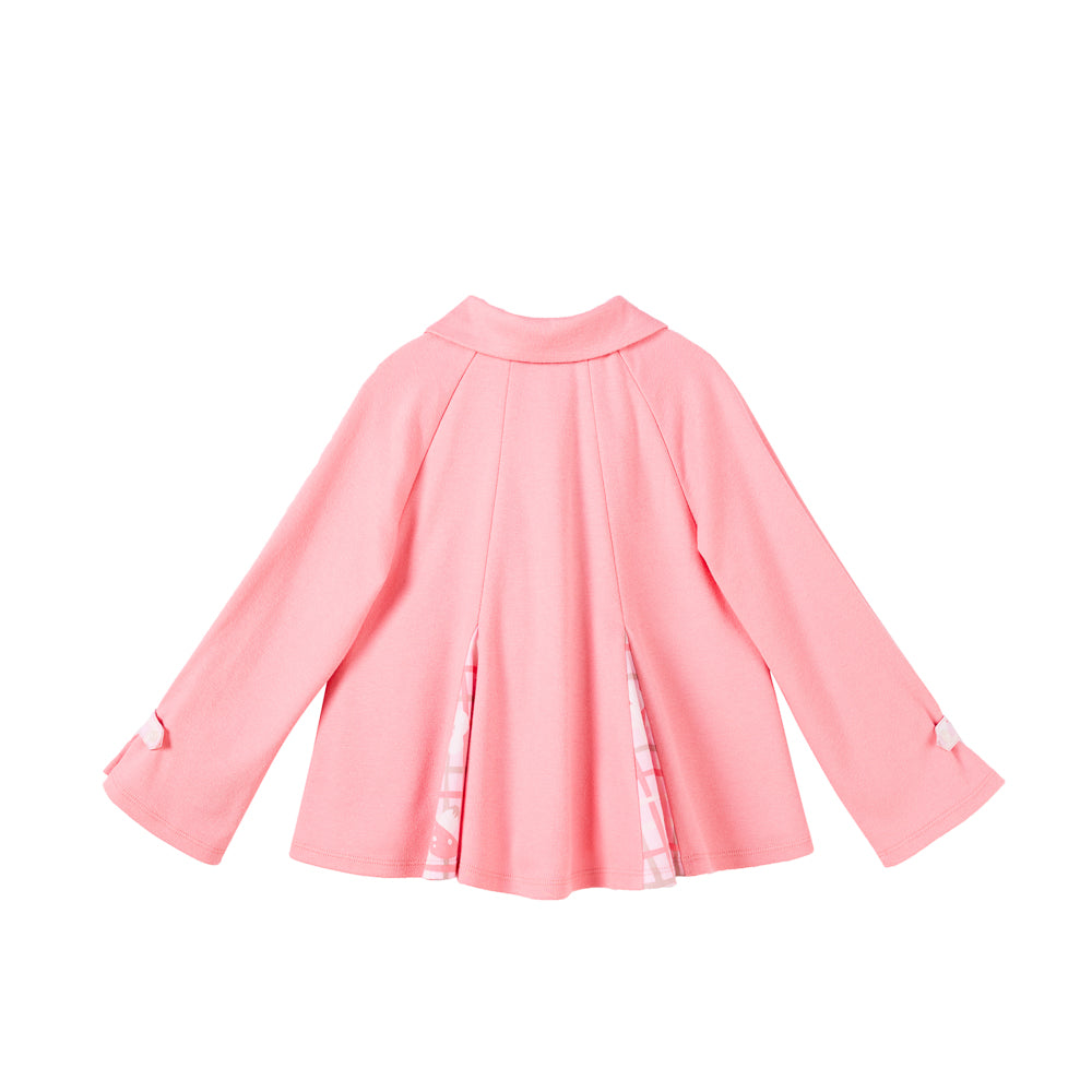 VAUVA Vauva Girls Patchwork Ruffled Jacket with Round Collar Jacket