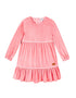 VAUVA Vauva Girls Patchwork Grid Velvet Pink One Piece Dress Dresses