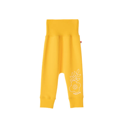 VAUVA Vauva Baby Girls Flowers High Waist Pants - Yellow Bottoms