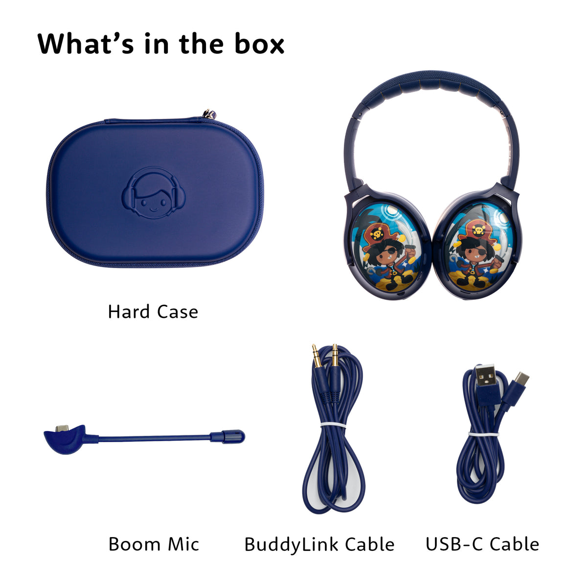 Onanoff BuddyPhones Cosmos+ (Deep Blue) all in one product image