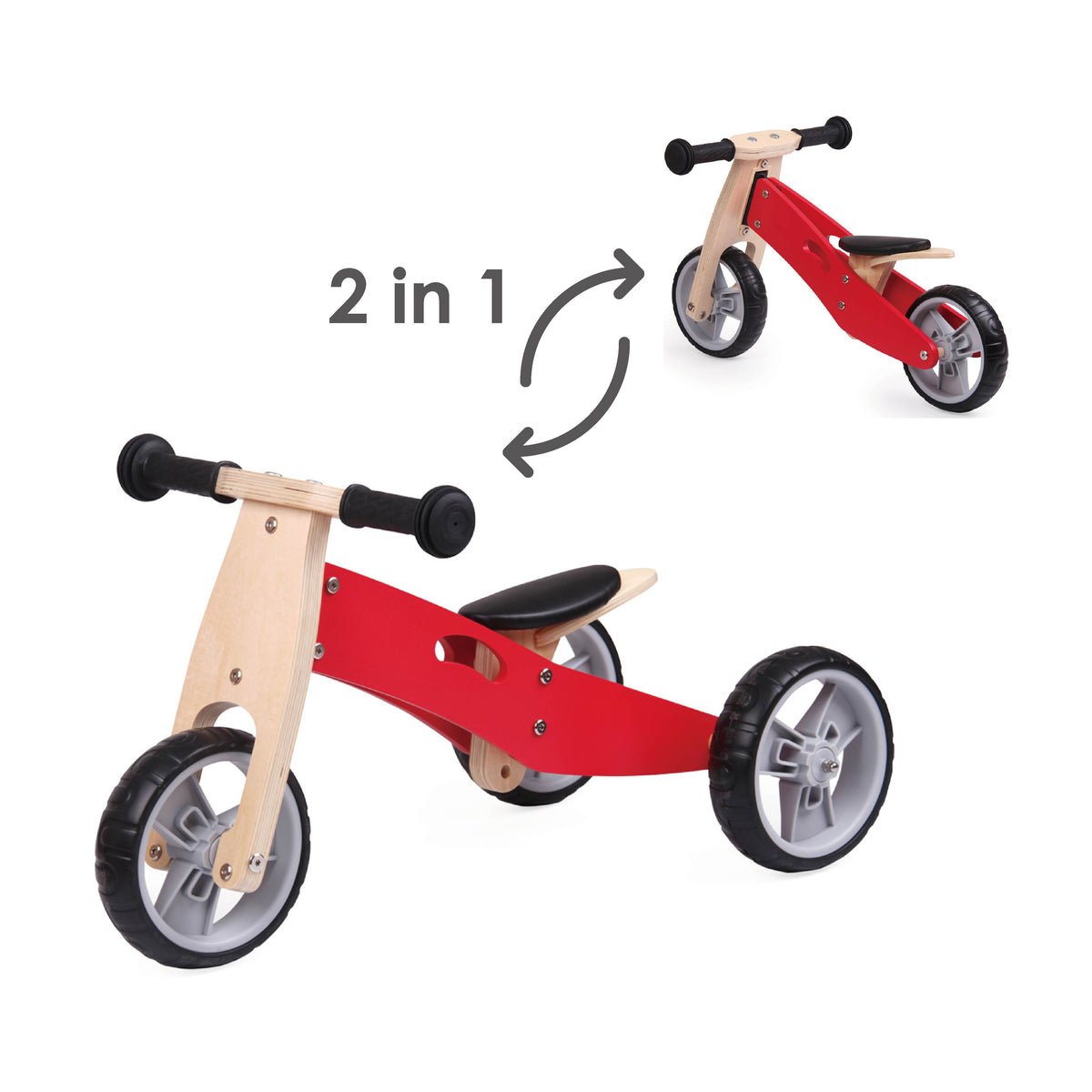 Udeas Udeas Varoom-mini 2in1 scooter-Red Wooden Toy