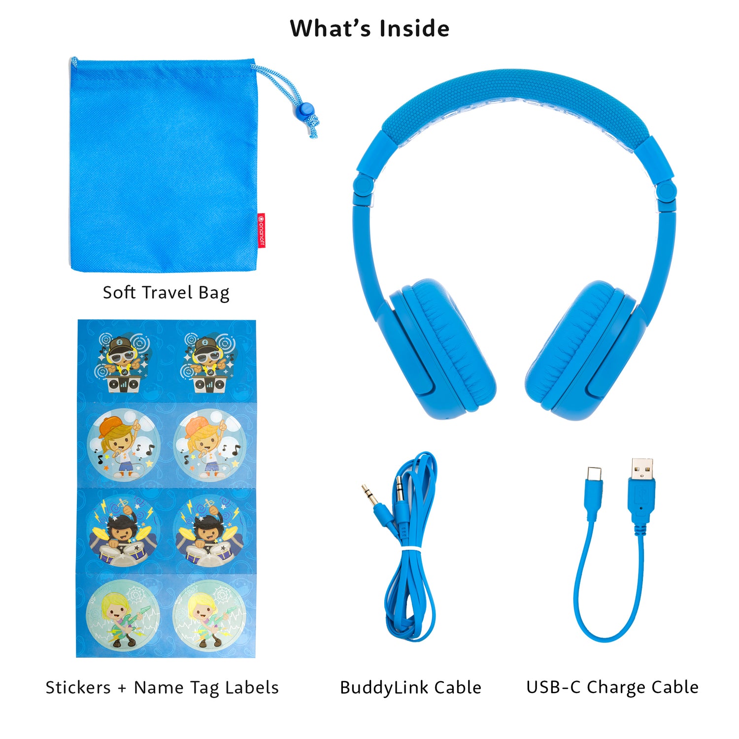 Onanoff Onanoff BuddyPhones Play+ (Cool Blue) Headphones &amp; Headsets