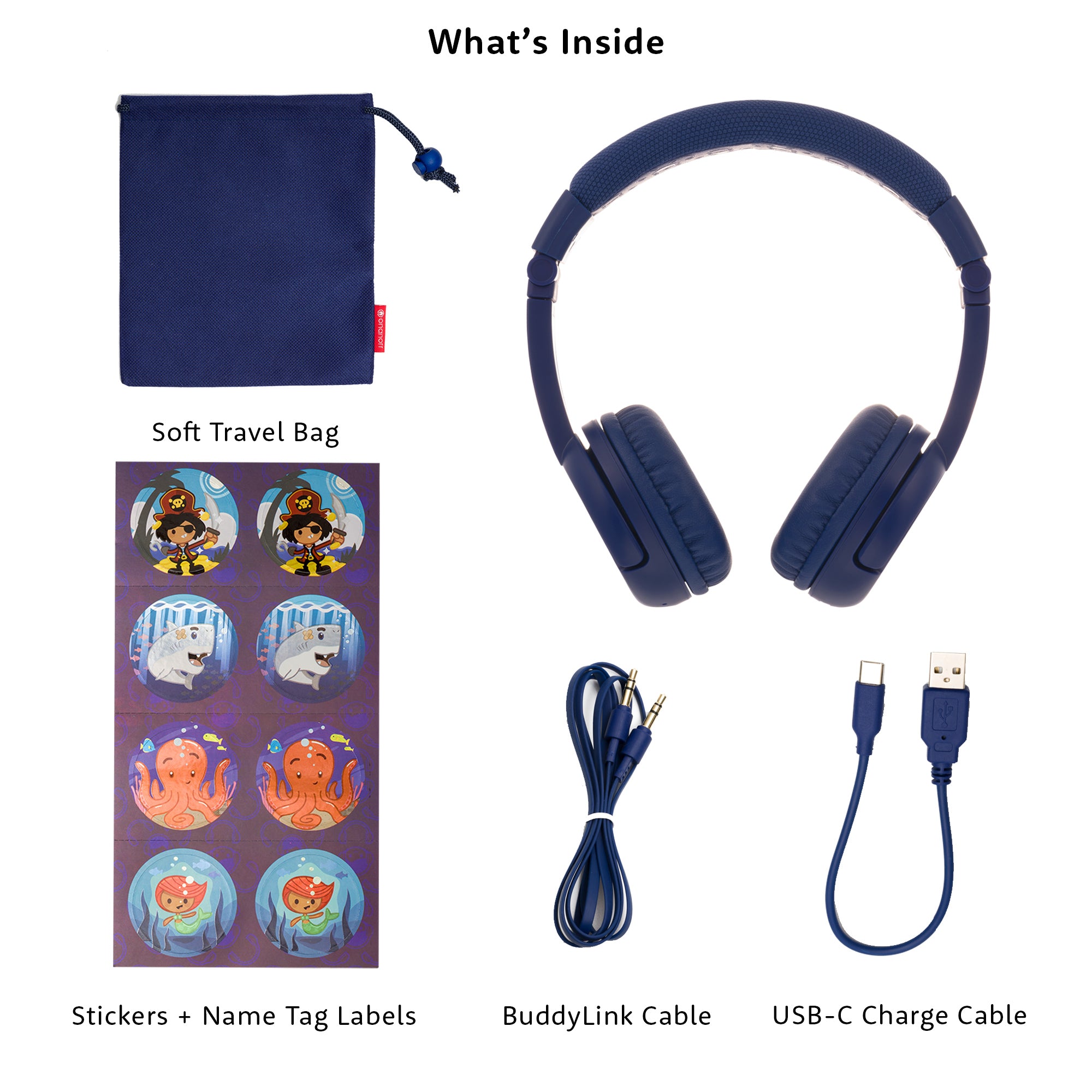 Onanoff Onanoff BuddyPhones Play+ (Deep Blue) Headphones &amp; Headsets