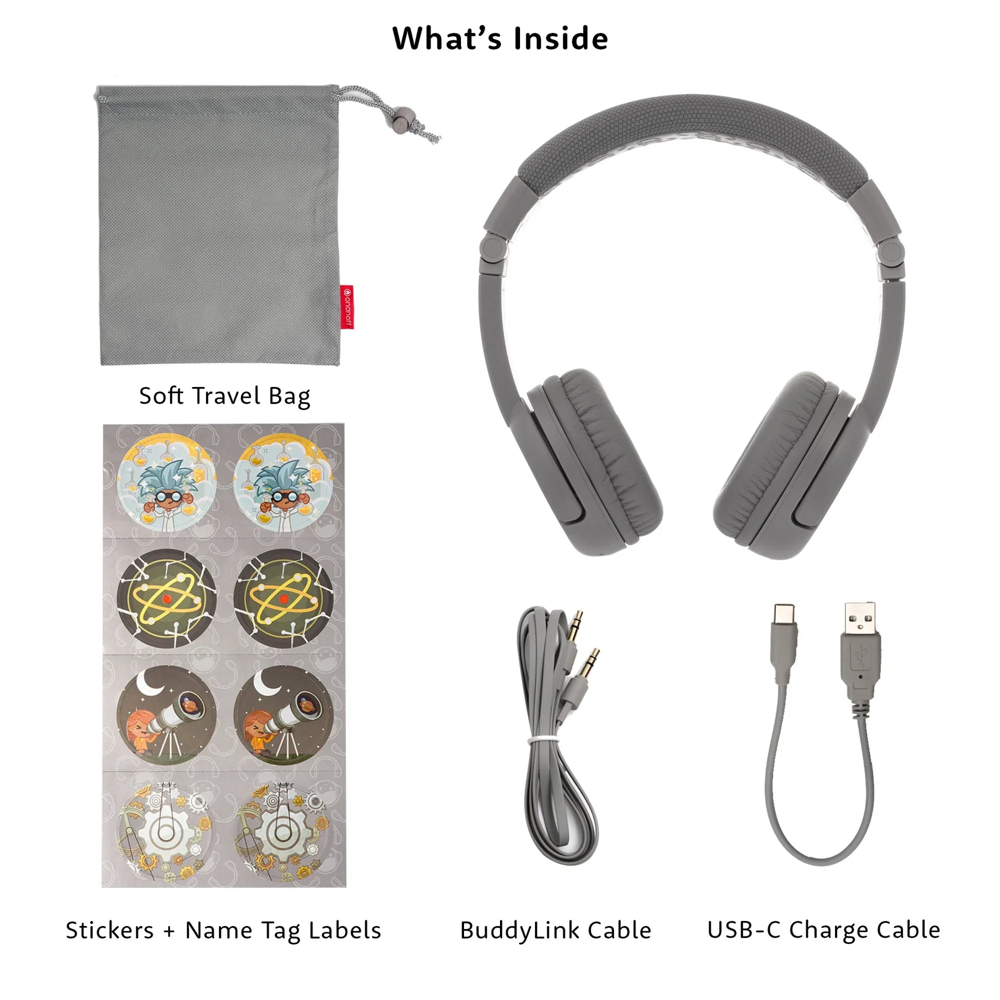 Onanoff Onanoff BuddyPhones Play+ (Grey Matter) Headphones & Headsets
