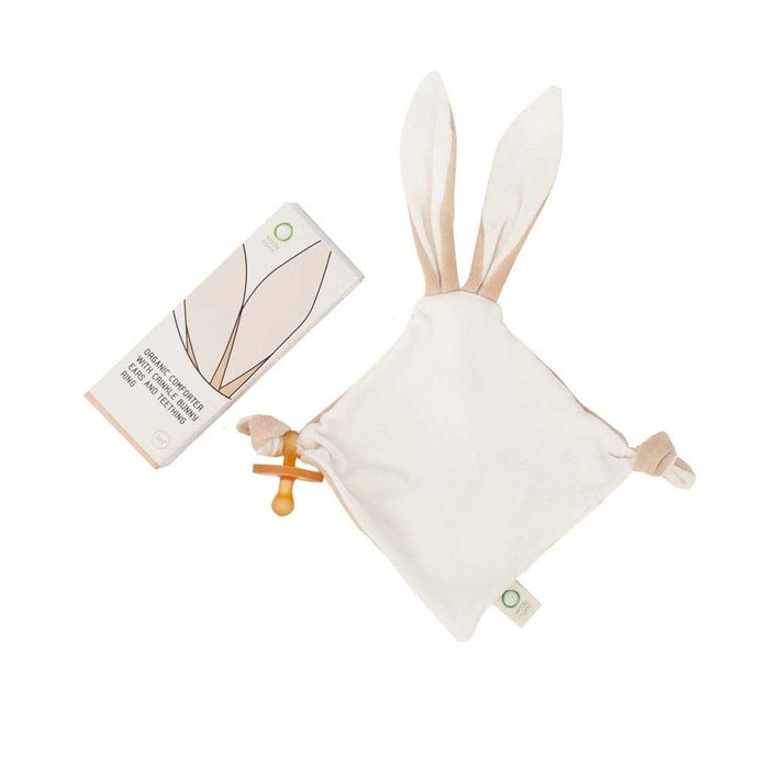 Wooly Organic comforter with crinkle bunny ears and teething ring - My Little Korner