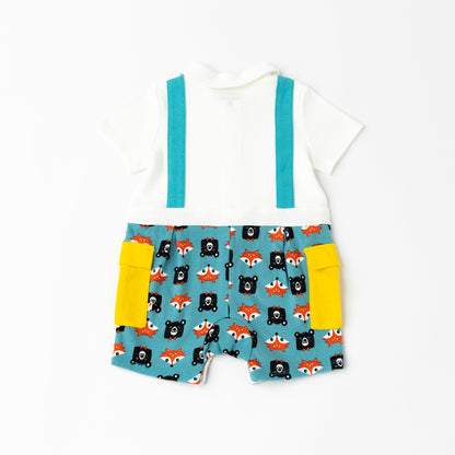 VAUVA Vauva 2022 - Organic CottonFox &amp; Bear Polo Romper Rompers