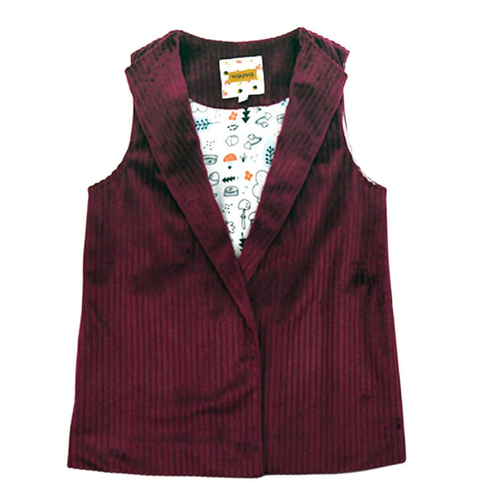 Vauva Girls Smart Corduroy Vest - Red