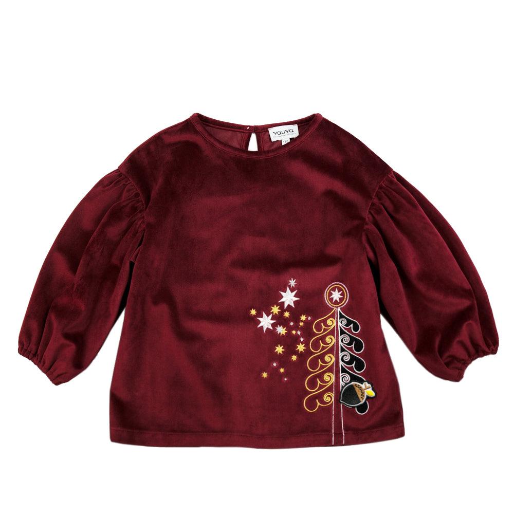 VAUVA Vauva Girls Winter Tree Velvet Top clothing