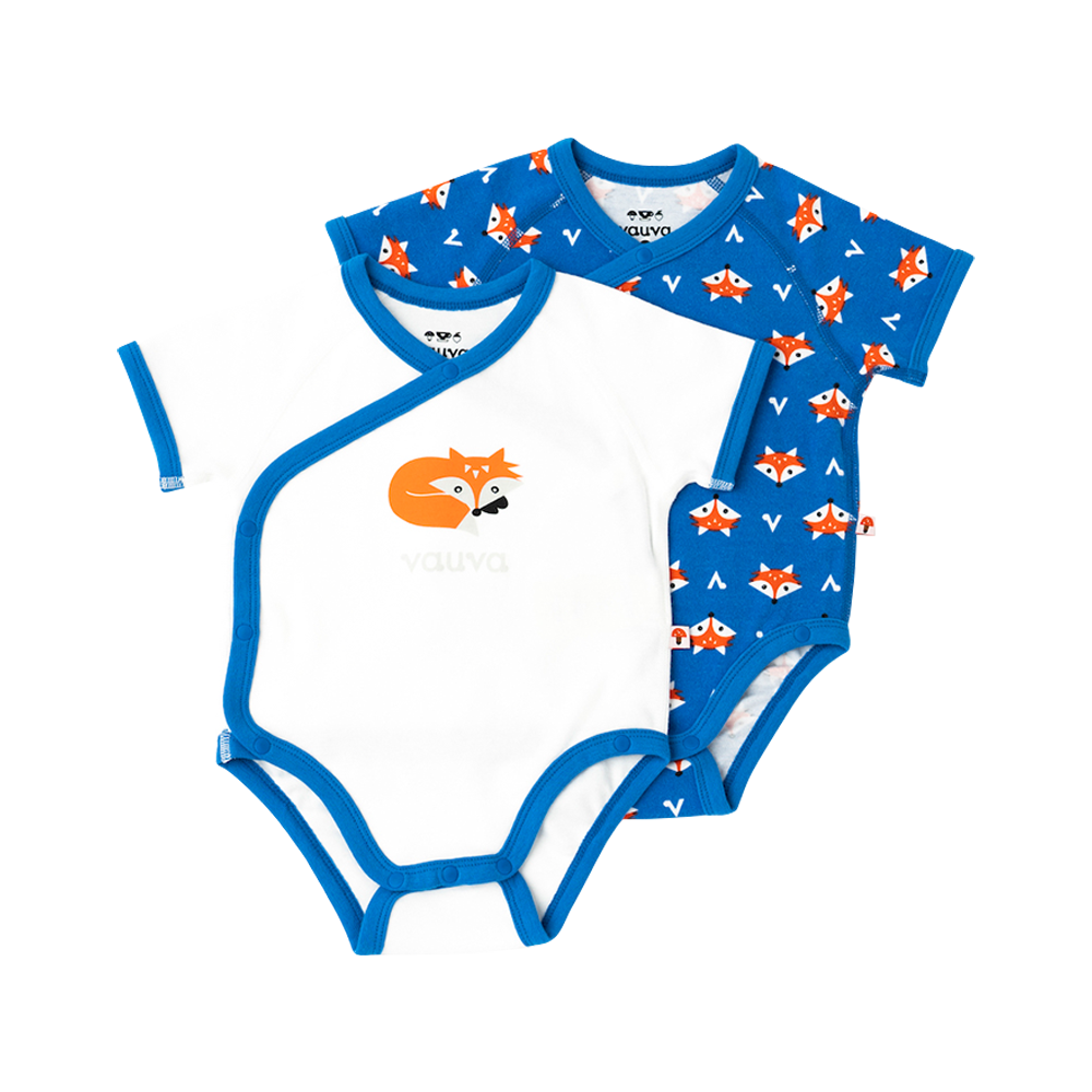 Vauva - Organic Cotton Baby 2-Packs Fox-Print Bodysuits