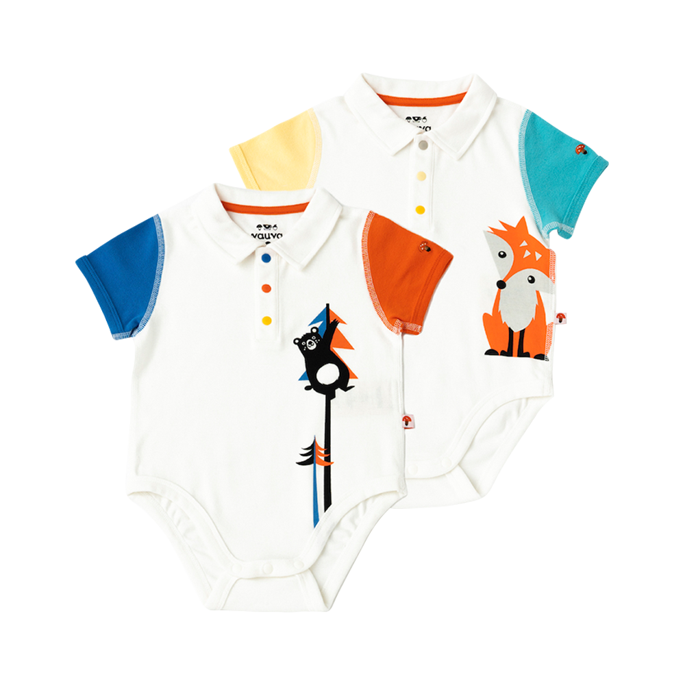 VAUVA Vauva 2022 - Organic Cotton Baby 2-Packs Fox &amp; Bear Bodysuits Bodysuit