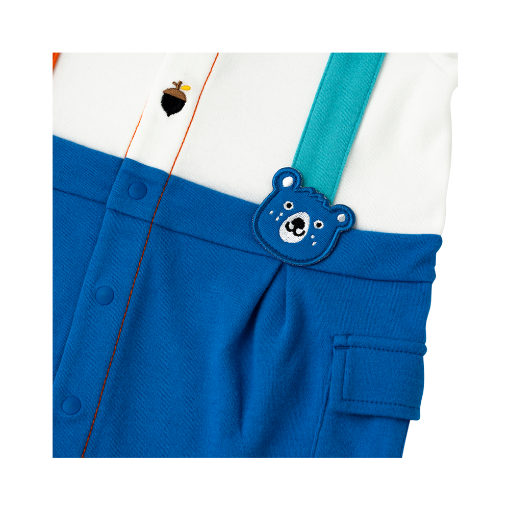 VAUVA Vauva 2022 - Organic CottonBear Polo Romper -Blue Rompers