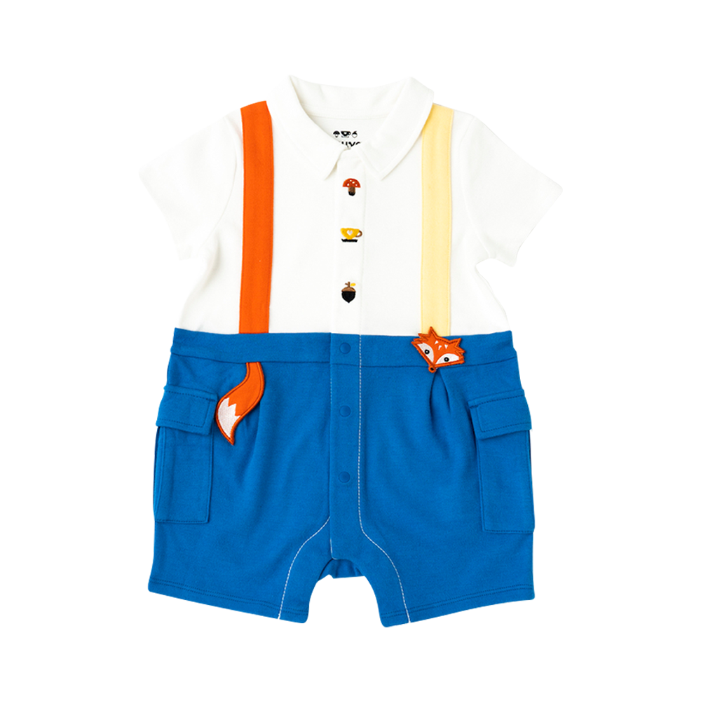 VAUVA Vauva 2022 - Organic Cotton Fox Polo Romper Romper