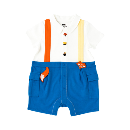 VAUVA Vauva 2022 - Organic Cotton Fox Polo Romper Romper