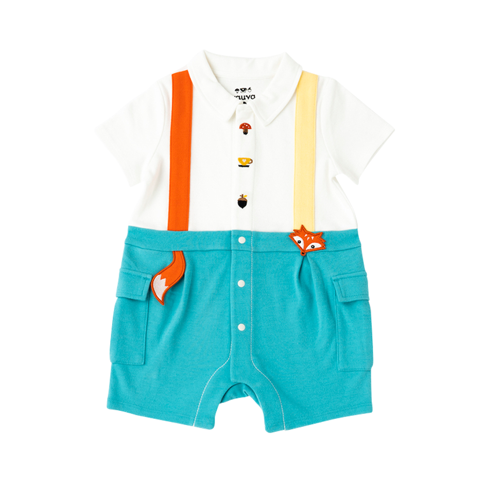 VAUVA Vauva 2022 - Organic Cotton Fox Polo Romper Romper