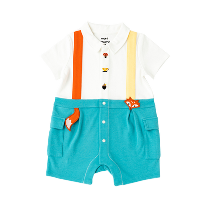 VAUVA Vauva 2022 - Organic Cotton Fox Polo Romper Romper