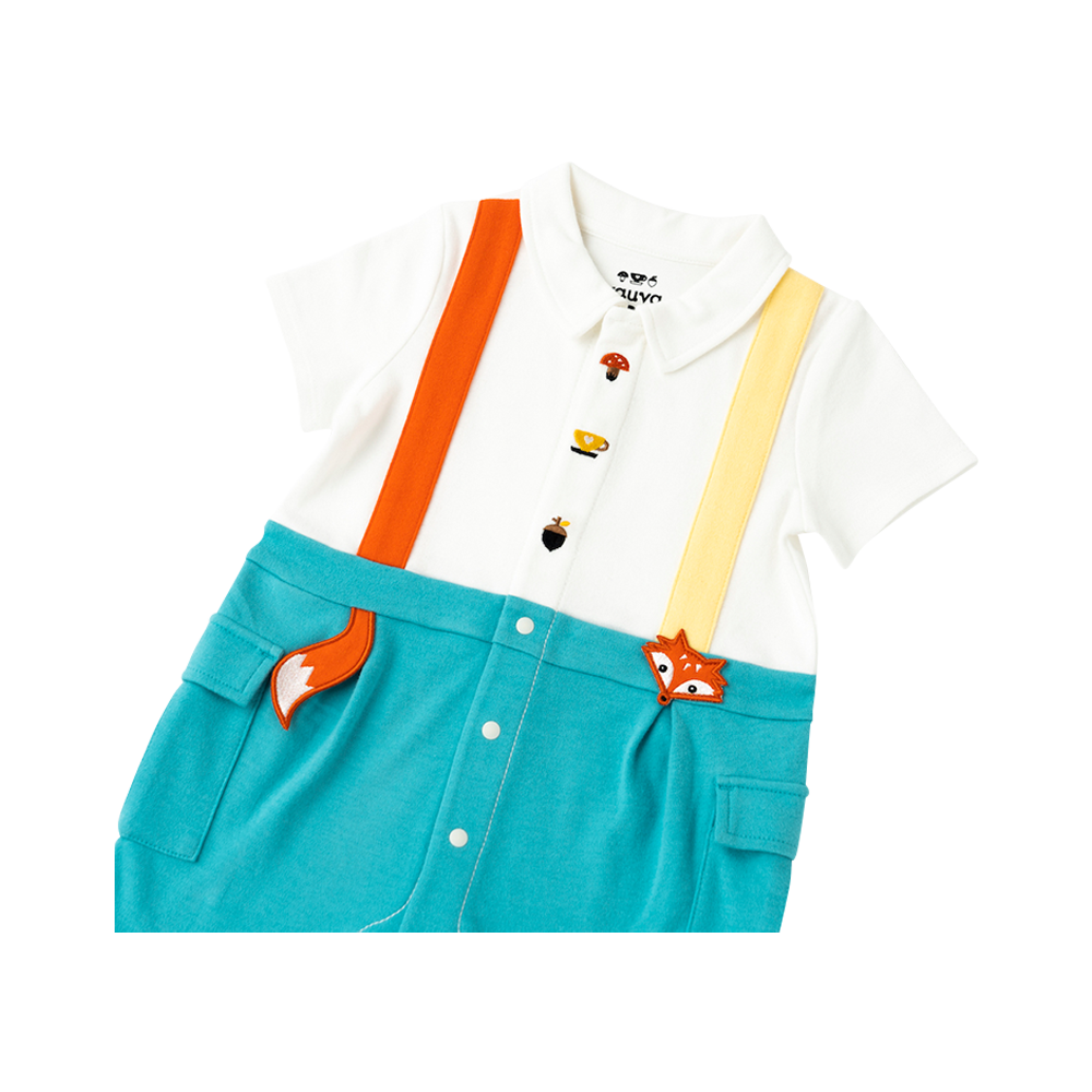 VAUVA Vauva 2022 - Organic Cotton Fox Polo Romper Romper