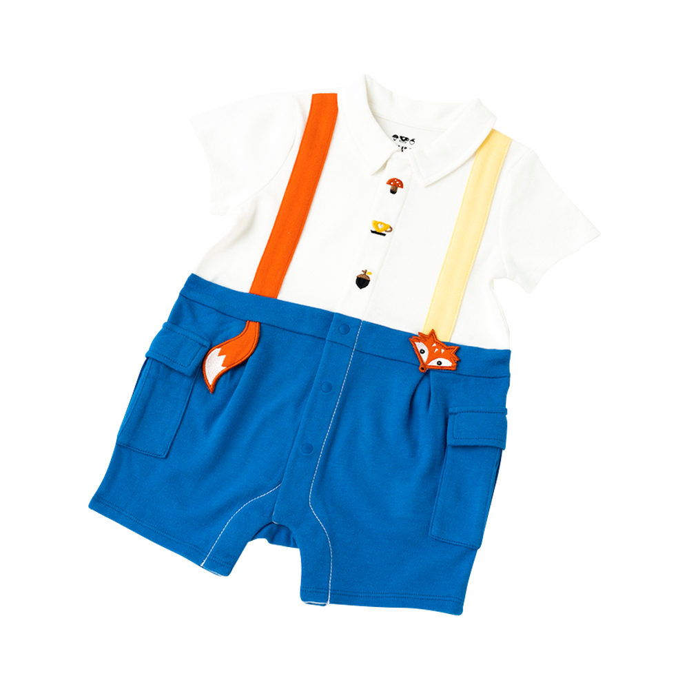 VAUVA Vauva 2022 - Organic Cotton Fox Polo Romper Romper