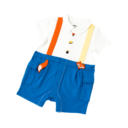 VAUVA Vauva 2022 - Organic Cotton Fox Polo Romper Romper