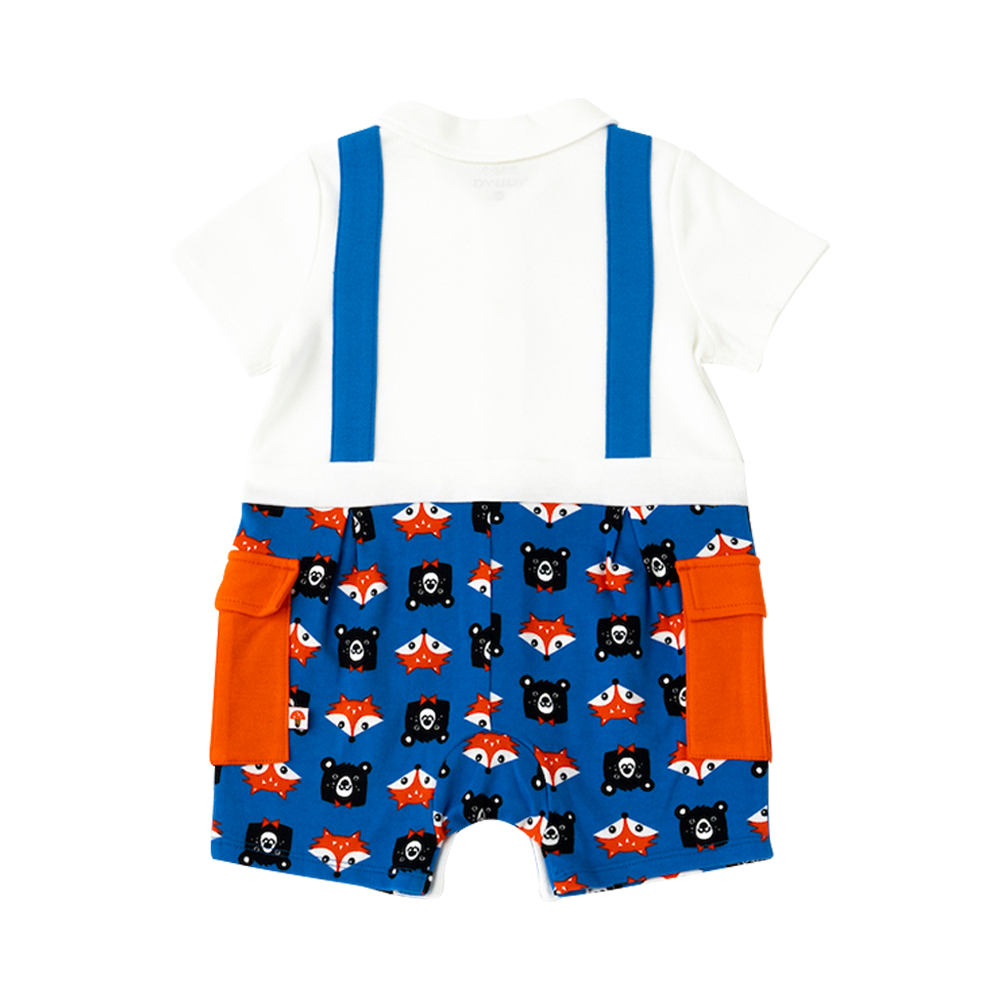 VAUVA Vauva 2022 - Organic Cotton Fox & Bear Polo Romper Romper