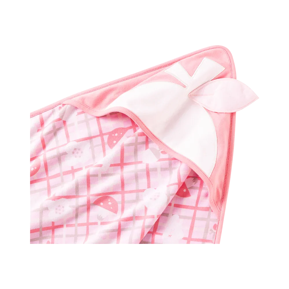 VAUVA Vauva Baby Girls Love and Flowers on Checked Organic Cotton Blanket Blanket
