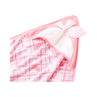 Vauva Baby Girls Love and Flowers on Checked Organic Cotton Blanket