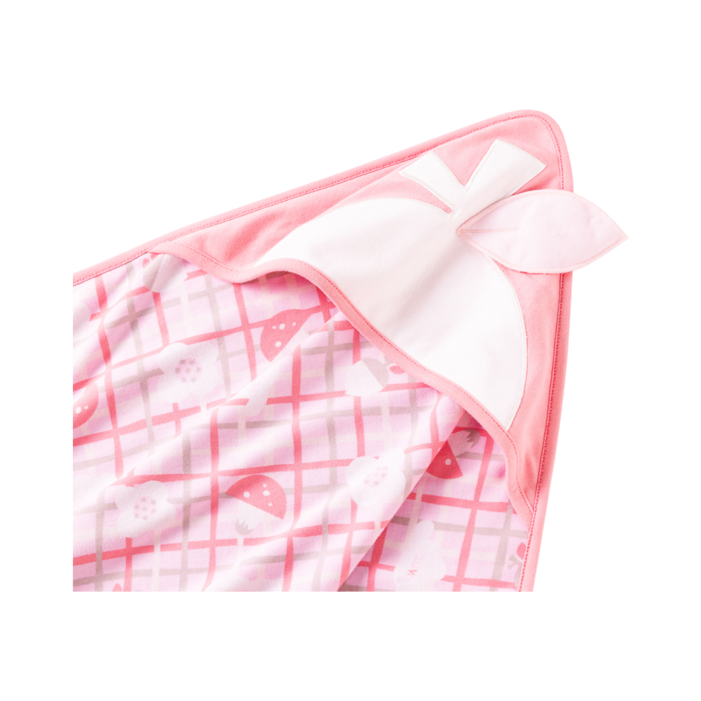 VAUVA Vauva Baby Girls Love and Flowers on Checked Organic Cotton Blanket Blanket