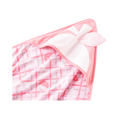 VAUVA Vauva Baby Girls Love and Flowers on Checked Organic Cotton Blanket Blanket