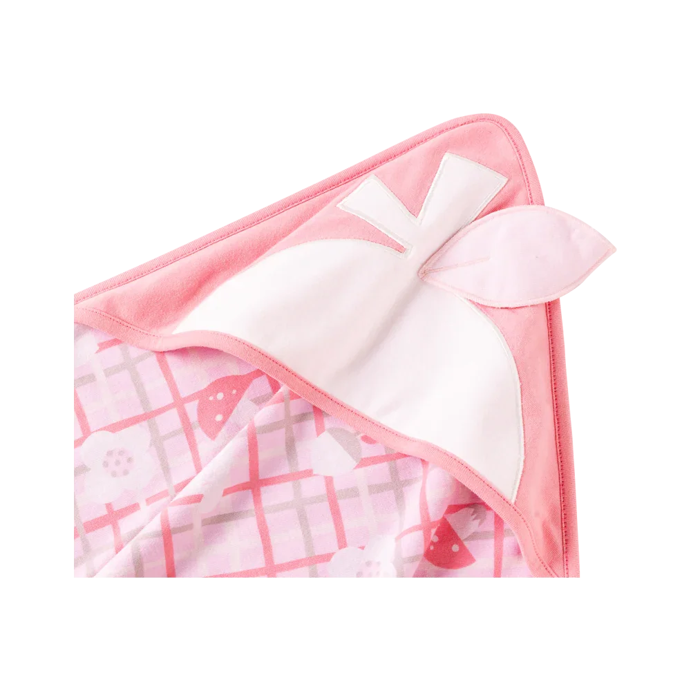 VAUVA Vauva Baby Girls Love and Flowers on Checked Organic Cotton Blanket Blanket