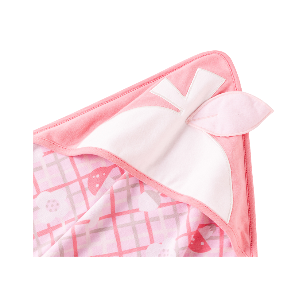 VAUVA Vauva Baby Girls Love and Flowers on Checked Organic Cotton Blanket Blanket