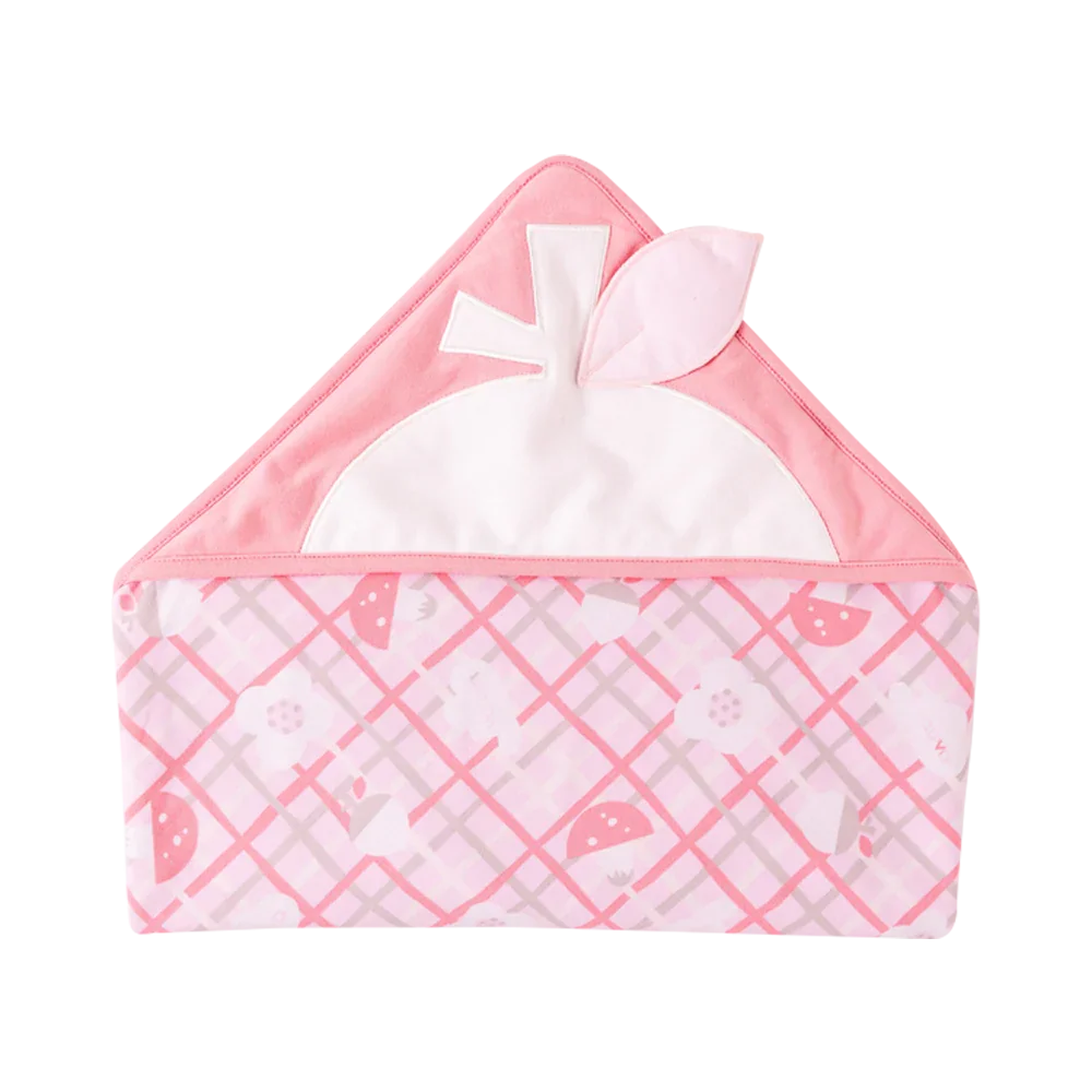 VAUVA Vauva Baby Girls Love and Flowers on Checked Organic Cotton Blanket Blanket