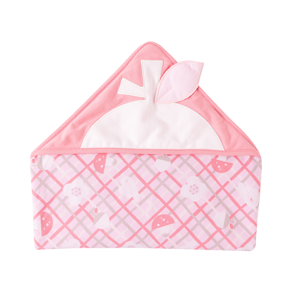 VAUVA Vauva Baby Girls Love and Flowers on Checked Organic Cotton Blanket Blanket