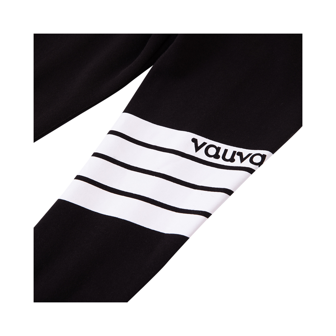 VAUVA Vauva Boys 4 Stripes Causal Long Pants - Black Bottoms