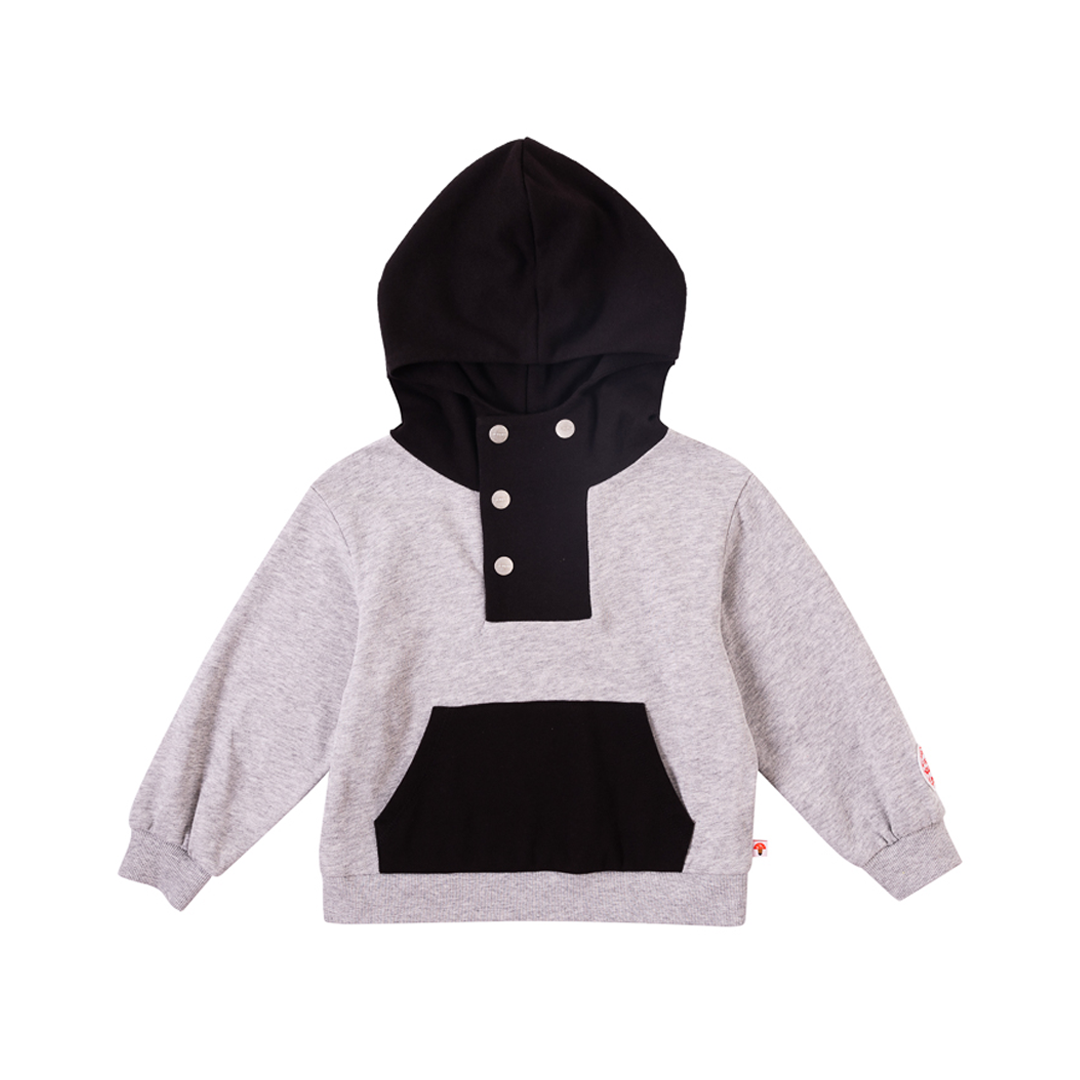 VAUVA Vauva Boys Buttons with Pocket Hoodie - Grey Hoodies