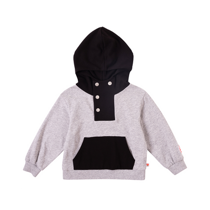 VAUVA Vauva Boys Buttons with Pocket Hoodie - Grey Hoodies