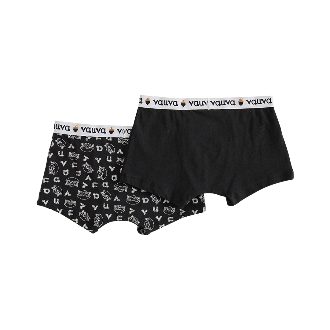 Vauva Boys Organic Cotton Underwear (Boxers) - Vauva Black product image front
