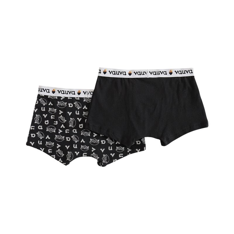 Vauva Boys Organic Cotton Underwear (Boxers) - Vauva Black product image front