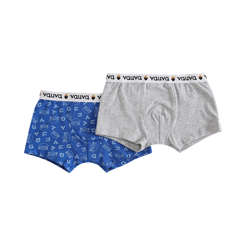 Vauva Boys Organic Cotton Underwear (Boxers) - Vauva Blue / Grey - My Little Korner