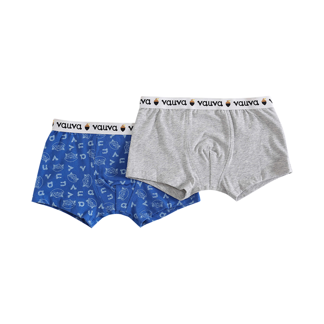 VAUVA Vauva Boys Organic Cotton Underwear (Boxers) - Vauva Blue / Grey Underwear