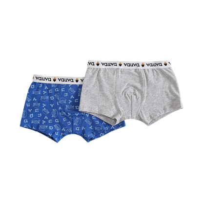 VAUVA Vauva Boys Organic Cotton Underwear (Boxers) - Vauva Blue / Grey Underwear