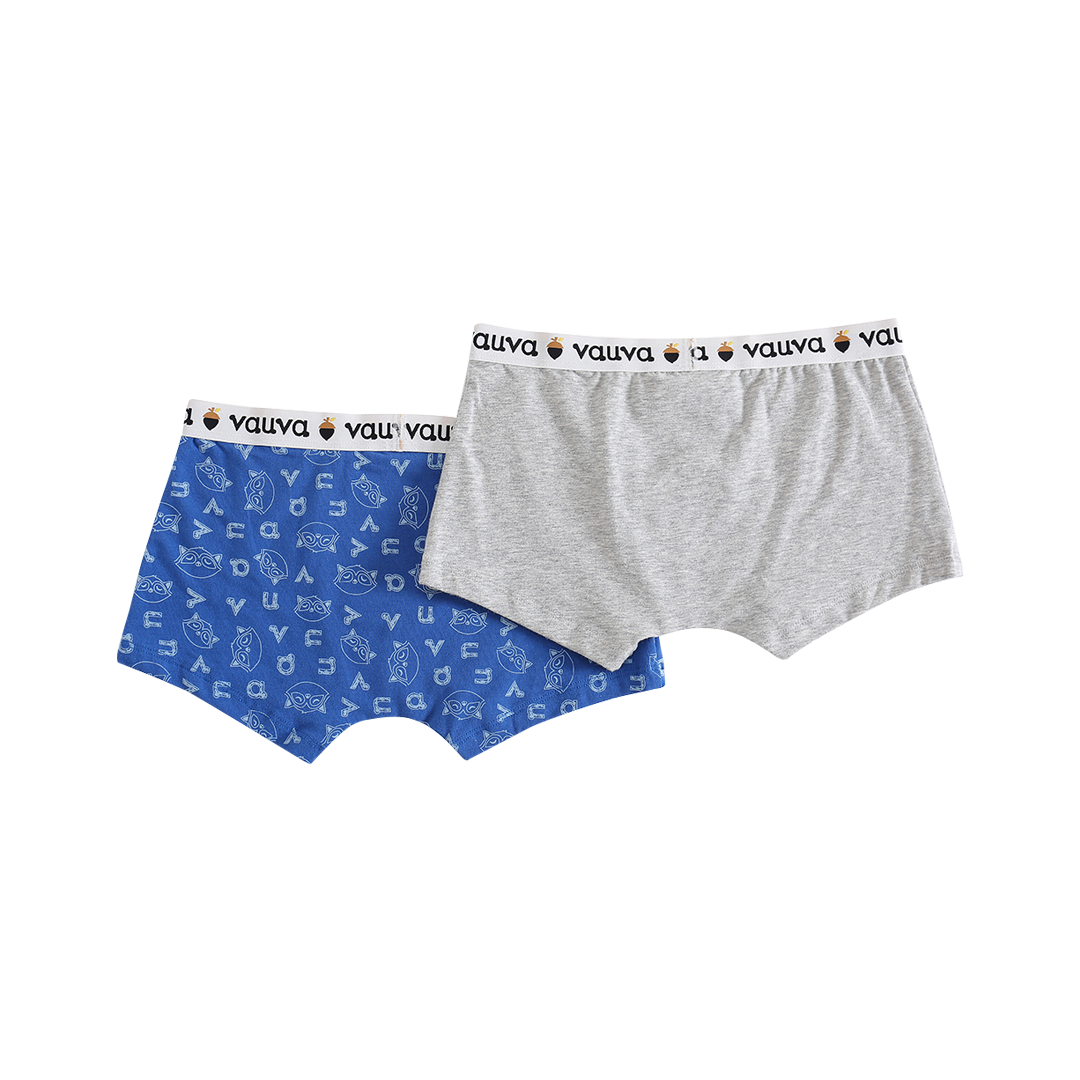 Vauva Boys Organic Cotton Underwear (Boxers) - Vauva Blue / Grey product image front