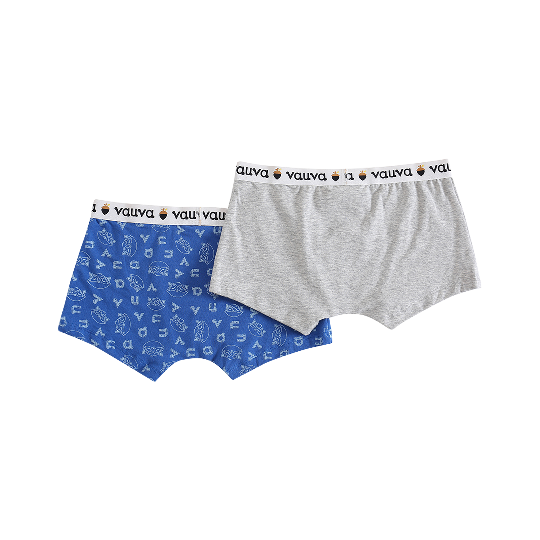 VAUVA Vauva Boys Organic Cotton Underwear (Boxers) - Vauva Blue / Grey Underwear