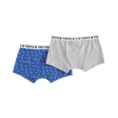 VAUVA Vauva Boys Organic Cotton Underwear (Boxers) - Vauva Blue / Grey Underwear