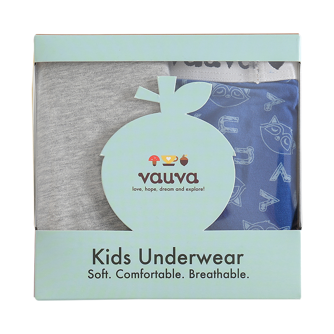 VAUVA Vauva Boys Organic Cotton Underwear (Boxers) - Vauva Blue / Grey Underwear