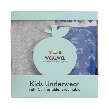 VAUVA Vauva Boys Organic Cotton Underwear (Boxers) - Vauva Blue / Grey Underwear